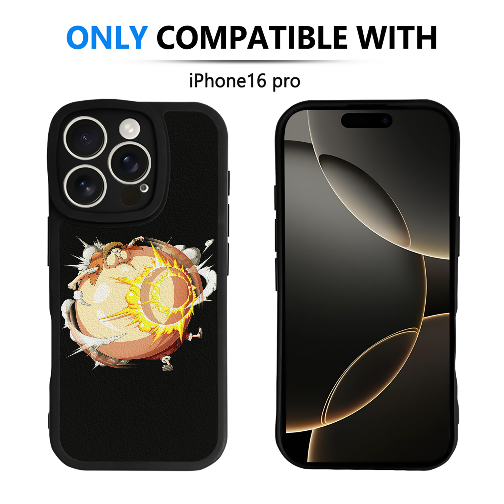 （画像用） ワンピース モンキー・D・ルフィ ONE PIECE Monkey D. Luffy 【iPhone 16シリーズ対応】シリコンスマホケース（レザー調） 材質：シリコン